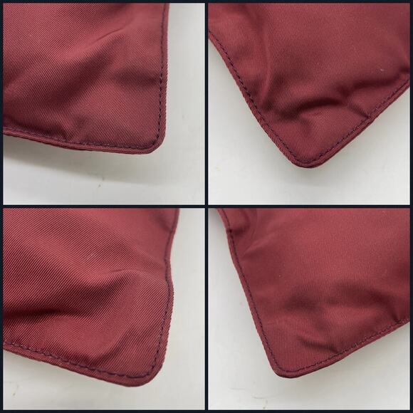 Prada Vela Flat Messenger Bag Triangle Logo Bordeaux Red Nylon Plate - Picture 7 of 14